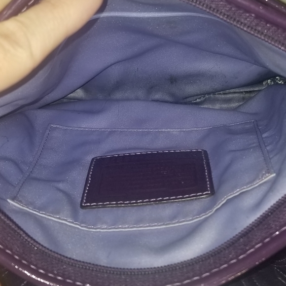 COACH Alex Optic Art Sateen Large Purple Crossbody - Picture 7 of 9